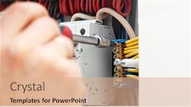  Presentation with electrical - Amazing slides having elecrtircan-installing-the-electrical-wiring backdrop and a coral colored foreground