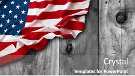  Presentation with election - PPT theme with election day - american flag and wooden boards background and a gray colored foreground