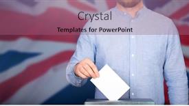  Presentation with election - PPT layouts enhanced with election-in-uk-hand background and a violet colored foreground