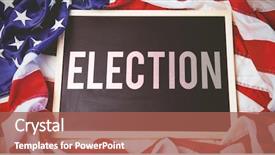  Presentation with election - PPT theme enhanced with election text against american flag on chalkboard background and a red colored foreground