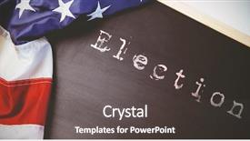 Presentation with election - Amazing presentation theme having election text against american flag on chalkboard backdrop and a dark gray colored foreground