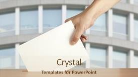  Presentation with election - Presentation design having election vote - hand putting a voting ballot background and a lemonade colored foreground