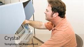  Presentation with election - PPT theme consisting of election vote - man casting his ballot background and a coral colored foreground