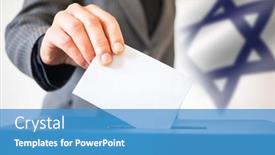  Presentation with israel flag - Amazing PPT layouts having elections-in-israel-hand backdrop and a teal colored foreground