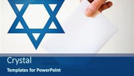  Presentation with elections - Amazing presentation theme having elections-in-israel-hand backdrop and a ocean colored foreground