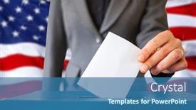  Presentation with elections - Cool new PPT theme with elections-in-the-us-voting backdrop and a ocean colored foreground