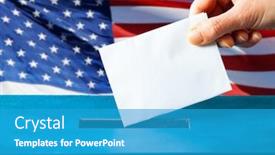  Presentation with american flag - Theme with elections-in-the-us-voting background and a teal colored foreground
