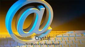  Presentation with internet communication - Cool new slides with e-mail characters modern communication on the internet backdrop and a yellow colored foreground