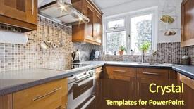  Presentation with stop domestic violence - Cool new presentation theme with electric appliances - classic domestic kitchen with wooden backdrop and a tawny brown colored foreground