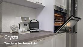  Presentation with electric - Presentation design with electric-appliances-such-as-espresso background and a gray colored foreground
