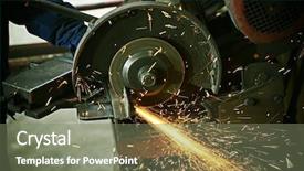  Presentation with welding - Presentation consisting of electric arc - industrial worker cutting and welding background and a violet colored foreground