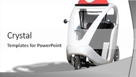  Presentation with bicycle - Presentation theme with electric bicycle taxi isolated background and a white colored foreground