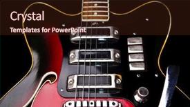  Presentation with music - Amazing slide deck having electric black background - close up of music guitar backdrop and a wine colored foreground