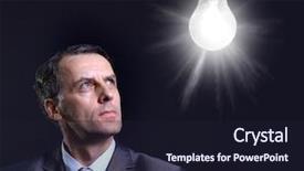  Presentation with simple idea - Cool new PPT layouts with electric black background - young man looking up backdrop and a  colored foreground