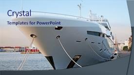  Presentation with electric motor - Presentation theme with electric boat - large private motor yacht background and a light blue colored foreground