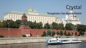  Presentation with vessel propeller - Presentation design enhanced with electric boat - river vessel against the background background and a light blue colored foreground