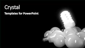  Presentation with electric - PPT theme featuring electric bulbs on grey background background and a black colored foreground