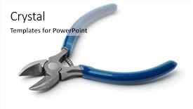  Presentation with electric cable - Colorful slide set enhanced with electric cable - side cutting nippers isolated backdrop and a white colored foreground