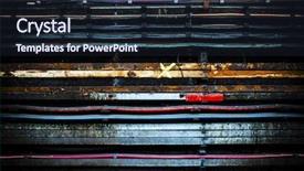  Presentation with power cable - Beautiful slide deck featuring electric cables on a grungy backdrop and a wine colored foreground