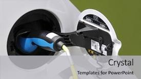  Presentation with electric car - Slide deck enhanced with electric car - plugged background and a light gray colored foreground