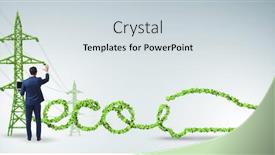  Presentation with green energy - PPT layouts consisting of electric-car-and-green-energy background and a sky blue colored foreground