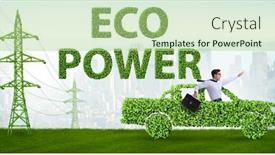  Presentation with electric car - Cool new PPT theme with electric-car-and-green-energy backdrop and a mint green colored foreground