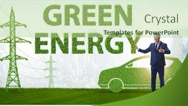  Presentation with green energy - Beautiful PPT layouts featuring electric-car-and-green-energy backdrop and a mint green colored foreground