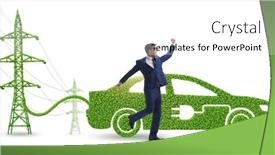 Presentation with green energy - Colorful presentation enhanced with electric-car-and-green-energy backdrop and a white colored foreground