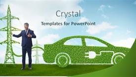  Presentation with electric car - Amazing slides having electric-car-and-green-energy backdrop and a sky blue colored foreground