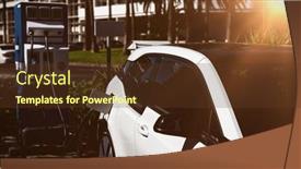  Presentation with electric charging - Presentation theme enhanced with electric-car-being-charged background and a tawny brown colored foreground