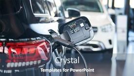  Presentation with connector - Theme featuring electric-car-charging-charger-connector background and a ocean colored foreground