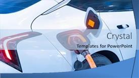  Presentation with car parking lot - Slide deck featuring electric-car-charging-on-parking and a  colored foreground