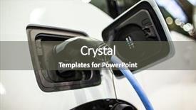  Presentation with electric charging - Presentation design with electric car charging socket background and a dark gray colored foreground