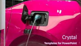  Presentation with electric charging - Cool new slide set with electric car charging backdrop and a violet colored foreground