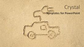  Presentation with electric car - Theme consisting of electric-car-drawing background and a lemonade colored foreground