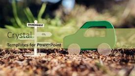  Presentation with co2 pollution - Presentation design featuring electric-car-green-energy-concept background and a yellow colored foreground