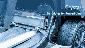  Presentation with electric car battery - Slide set having electric-car-lithium-battery-pack background and a ocean colored foreground