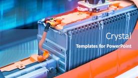  Presentation with electric car battery - Presentation design enhanced with electric-car-lithium-battery-pack background and a teal colored foreground