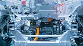  Presentation with electric car battery - Presentation theme consisting of electric-car-lithium-battery-pack background and a light blue colored foreground