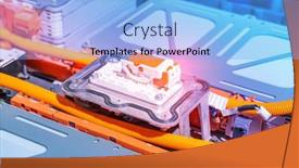  Presentation with electric car battery - Audience pleasing slide set consisting of electric-car-lithium-battery-pack backdrop and a light blue colored foreground