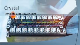  Presentation with electric car battery - PPT theme featuring electric-car-lithium-battery-pack background and a light blue colored foreground