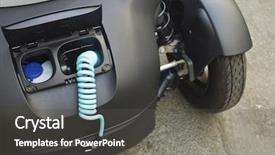  Presentation with electric car - PPT layouts having electric car loader background and a dark gray colored foreground