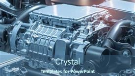  Presentation with electric car - Presentation design with electric-car-with-powertrain background and a ocean colored foreground