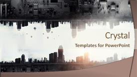  Presentation with electric circuit - Beautiful slide deck featuring electric circuit board - micro technologies in macro modern backdrop and a cream colored foreground