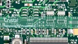  Presentation with microchips on electronic circuit board - Amazing presentation having electric component - computer electronic circuit use backdrop and a ocean colored foreground