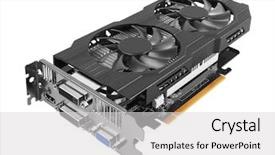  Presentation with graphics - Amazing theme having electric component - graphics card isolated on white backdrop and a light gray colored foreground