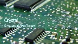  Presentation with motherboard - Amazing presentation theme having electric component - green motherboard macro backdrop and a ocean colored foreground