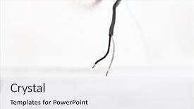  Presentation with electric wires - Presentation theme having electric conductor - bare wires sticking background and a white colored foreground