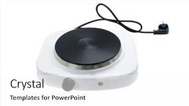  Presentation with footstep electric - Audience pleasing slide deck consisting of electric cooker under the light backdrop and a  colored foreground