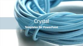  Presentation with power cable - Theme enhanced with cable isolated on white background and a teal colored foreground